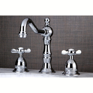 Essex Two-Handle 3-Hole Deck Mount Widespread Bathroom Faucet with Brass Pop-Up Drain