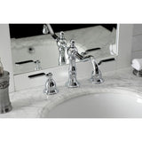 Whitaker Two-Handle 3-Hole Deck Mount Widespread Bathroom Faucet with Brass Pop-Up Drain