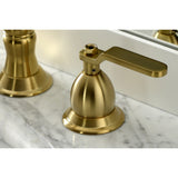 Whitaker Two-Handle 3-Hole Deck Mount Widespread Bathroom Faucet with Brass Pop-Up Drain