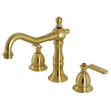 Whitaker Two-Handle 3-Hole Deck Mount Widespread Bathroom Faucet with Brass Pop-Up Drain