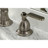 Whitaker Two-Handle 3-Hole Deck Mount Widespread Bathroom Faucet with Brass Pop-Up Drain