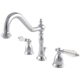 Wilshire Two-Handle 3-Hole Deck Mount Widespread Bathroom Faucet with Brass Pop-Up Drain