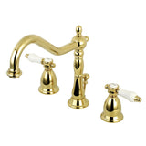 Bel-Air Two-Handle 3-Hole Deck Mount Widespread Bathroom Faucet with Brass Pop-Up Drain