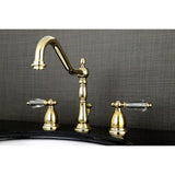 Wilshire Two-Handle 3-Hole Deck Mount Widespread Bathroom Faucet with Brass Pop-Up Drain