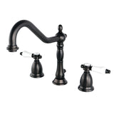 Bel-Air Two-Handle 3-Hole Deck Mount Widespread Bathroom Faucet with Brass Pop-Up Drain