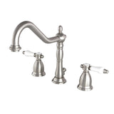 Bel-Air Two-Handle 3-Hole Deck Mount Widespread Bathroom Faucet with Brass Pop-Up Drain