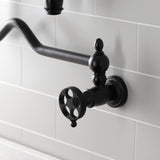 Webb Two-Handle 1-Hole Wall Mount Pot Filler with Knurled Handle