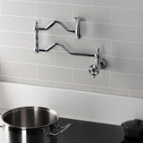 Webb Two-Handle 1-Hole Wall Mount Pot Filler with Knurled Handle