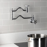 Webb Two-Handle 1-Hole Wall Mount Pot Filler with Knurled Handle