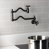 Webb Two-Handle 1-Hole Wall Mount Pot Filler with Knurled Handle