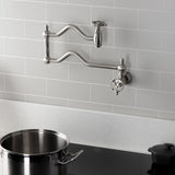 Webb Two-Handle 1-Hole Wall Mount Pot Filler with Knurled Handle