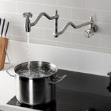 Webb Two-Handle 1-Hole Wall Mount Pot Filler with Knurled Handle