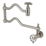 Webb Two-Handle 1-Hole Wall Mount Pot Filler with Knurled Handle