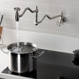 Wendell Two-Handle 1-Hole Wall Mount Pot Filler with Knurled Handle