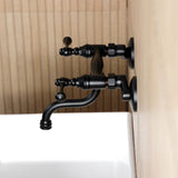 Kingston Two-Handle 2-Hole Wall Mount Bathroom Faucet