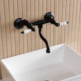 Kingston Double-Handle 2-Hole Wall Mount Bathroom Faucet