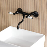 Kingston Double-Handle 2-Hole Wall Mount Bathroom Faucet