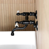 Kingston Double-Handle 2-Hole Wall Mount Bathroom Faucet