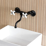 Kingston Two-Handle 2-Hole Wall Mount Bathroom Faucet