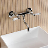 Kingston Double-Handle 2-Hole Wall Mount Bathroom Faucet