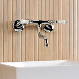 Kingston Double-Handle 2-Hole Wall Mount Bathroom Faucet