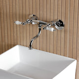 Kingston Double-Handle 2-Hole Wall Mount Bathroom Faucet