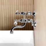 Kingston Double-Handle 2-Hole Wall Mount Bathroom Faucet