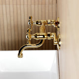 Kingston Two-Handle 2-Hole Wall Mount Bathroom Faucet