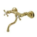 Kingston Two-Handle 2-Hole Wall Mount Bathroom Faucet