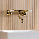 Kingston Double-Handle 2-Hole Wall Mount Bathroom Faucet