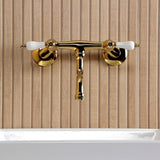 Kingston Double-Handle 2-Hole Wall Mount Bathroom Faucet