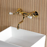 Kingston Double-Handle 2-Hole Wall Mount Bathroom Faucet