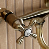 Kingston Two-Handle 2-Hole Wall Mount Bathroom Faucet