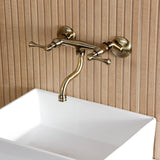 Kingston Two-Handle 2-Hole Wall Mount Bathroom Faucet