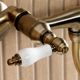 Kingston Double-Handle 2-Hole Wall Mount Bathroom Faucet