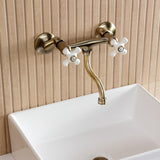 Kingston Two-Handle 2-Hole Wall Mount Bathroom Faucet