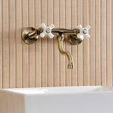 Kingston Two-Handle 2-Hole Wall Mount Bathroom Faucet