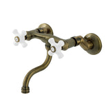 Kingston Two-Handle 2-Hole Wall Mount Bathroom Faucet