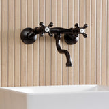 Kingston Two-Handle 2-Hole Wall Mount Bathroom Faucet