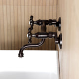 Kingston Two-Handle 2-Hole Wall Mount Bathroom Faucet