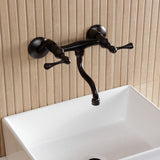 Kingston Two-Handle 2-Hole Wall Mount Bathroom Faucet