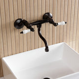 Kingston Double-Handle 2-Hole Wall Mount Bathroom Faucet