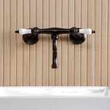 Kingston Double-Handle 2-Hole Wall Mount Bathroom Faucet