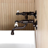 Kingston Double-Handle 2-Hole Wall Mount Bathroom Faucet