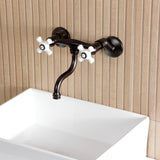 Kingston Two-Handle 2-Hole Wall Mount Bathroom Faucet