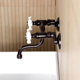 Kingston Two-Handle 2-Hole Wall Mount Bathroom Faucet