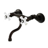 Kingston Two-Handle 2-Hole Wall Mount Bathroom Faucet