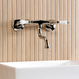 Kingston Double-Handle 2-Hole Wall Mount Bathroom Faucet