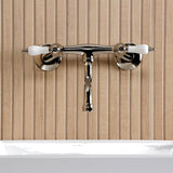 Kingston Double-Handle 2-Hole Wall Mount Bathroom Faucet