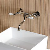 Kingston Double-Handle 2-Hole Wall Mount Bathroom Faucet